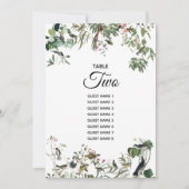 素朴ユーカリ葉スの平結婚表カード (正面)