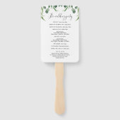 素朴ユーカリ葉ス結婚式プログラム ハンドファン (裏面)