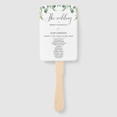 素朴ユーカリ葉ス結婚式プログラム ハンドファン (正面)