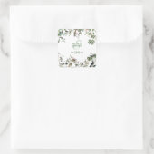 素朴ユーカリ葉ヴィンテージグリーナリー結婚ズ スクエアシール (バッグ)