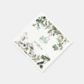 素朴ユーカリ葉ヴィンテージグリーナリー結婚ズ スタンダードカクテルナプキン (角)