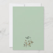 素朴ユーカリ葉ヴィンテージグリーナリー結婚ズ セーブザデート (裏面)