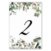 素朴ユーカリ葉ヴィンテージグリーナリー結婚ズ テーブルナンバー (裏面)