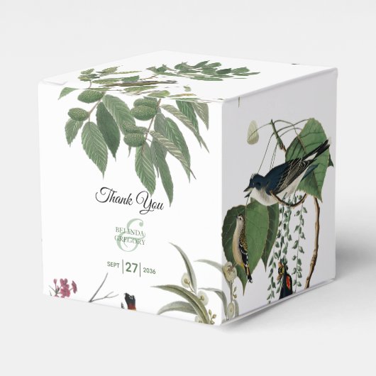 素朴ユーカリ葉ヴィンテージグリーナリー結婚ズ フェイバーボックス (正面サイド)