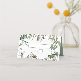 素朴ユーカリ葉ヴィンテージグリーナリー結婚ズ プレイスカード