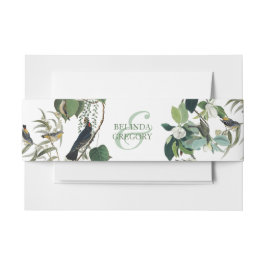 素朴ユーカリ葉ヴィンテージグリーナリー結婚ズ 招待状ベリーバンド