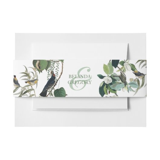 素朴ユーカリ葉ヴィンテージグリーナリー結婚ズ 招待状ベリーバンド (正面例)