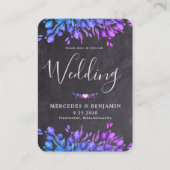 素朴ユーカリ葉QRコード石板結婚の内 名刺 (正面)