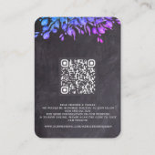 素朴ユーカリ葉QRコード石板結婚の内 名刺 (裏面)