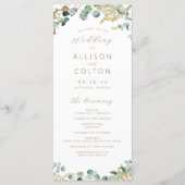 素朴ユーカリ金ゴールドグリーンリー結婚ボホ プログラム (正面)