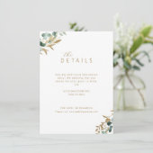 素朴ユーカリ金ゴールドグリーンリー結婚詳細 エンクロージャーカード (スタンド正面)