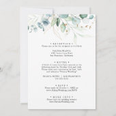 素朴ユーカリ金ゴールドバック&フロント結婚ズ 招待状 (裏面)