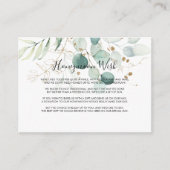 素朴ユーカリ金ゴールドフローラハネムーンウィッシュ エンクロージャーカード (正面)