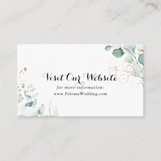 素朴ユーカリ金ゴールドフローラ結婚サイト エンクロージャーカード (正面)