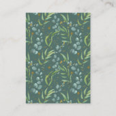 素朴ユーカリ金ゴールドブランチQRコードRSVP結婚's エンクロージャーカード (裏面)