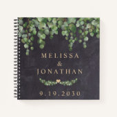 素朴ユーカリ金ゴールド予算結婚予算 ノートブック (正面)