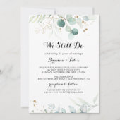 素朴ユーカリ金ゴールド我々はまだ誓いの更新を行う 招待状 (正面)