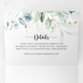 素朴ユーカリ金ゴールド結婚フローラ 三つ折り招待状 (内部最初)