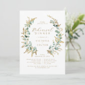 素朴ユーカリ金ゴールド緑化リハーサルディナー 招待状 (スタンド正面)