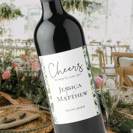 素朴ユーカリ金結婚箔ワインラベル ワインラベル