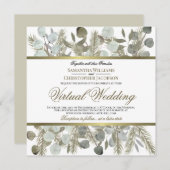 素朴ユーカリ&パインエレガントバ結婚ーナス 招待状 (正面/裏面)