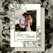 素朴ユーカリ&パインラヴ&感謝していズ結婚ス サンキューカード