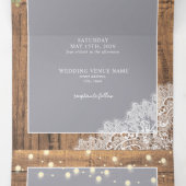 素朴ライトグレー白フローラウッドフォト結婚ズ 三つ折り招待状 (内部中)