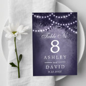 素朴ライトパープルの木の列 テーブルナンバー