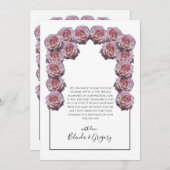 素朴ライトピンクバラ結婚ズサンキューカード サンキューカード (正面/裏面)