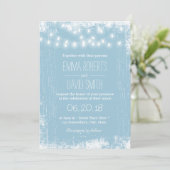 素朴ライトブルーのストリングラ結婚イト 招待状 (スタンド正面)