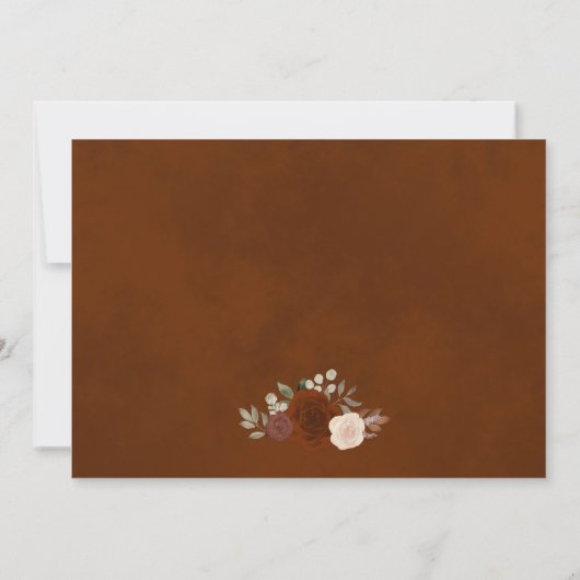 素朴ラストオレンジフローラのリハ結婚ーサルディナー 招待状 (裏面)