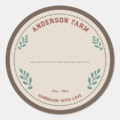 素朴ラベル離れシール付きファーム ラウンドシール (正面)