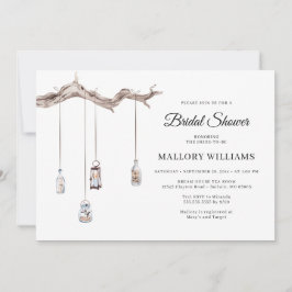 素朴ランぶら下がったタンブライダルシャワー 招待状