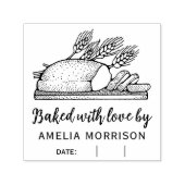 素朴ラヴ焼いた名前をカスタムする付きパン セルフインキングスタンプ (デザイン)