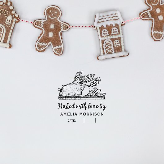 素朴ラヴ焼いた名前をカスタムする付きパン セルフインキングスタンプ