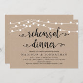 素朴リハーサルディナー結婚ブラウンクラフト 招待状 (正面/裏面)