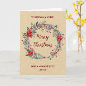 素朴リースおばさんメリークリスマス カード (黄色い花)