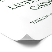 素朴リースとグリーン葉の結婚歓迎 ポスター (角)