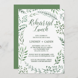 素朴リースとグリーン葉リハーサルランチ 招待状