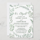 素朴リースとグリーン葉披露宴 招待状 (正面)