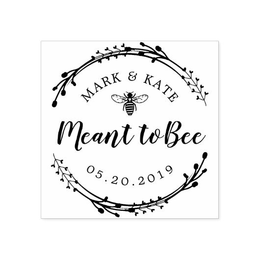 素朴リースは蜂蜜結婚式の引き出物 ラバースタンプ (インプリント)