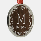 素朴リースウフェイクィードファミリーモノグラム メタルオーナメント (右)