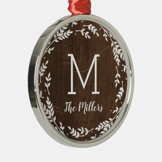 素朴リースウフェイクィードファミリーモノグラム メタルオーナメント (右)