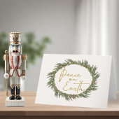 素朴リースエレガントピースオンアースホリデイ シーズンカード