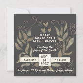 素朴リースエレガント吸光度ブライダルシャワー 招待状 (正面)
