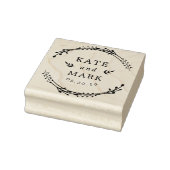 素朴リースカップル名ウェディング日付を保存 ラバースタンプ (スタンプ)