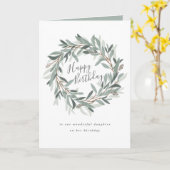 素朴リースハッピーバースデー カード (黄色い花)