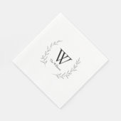 素朴リースパーソナライズされたモノグ結婚ラム スタンダードランチョンナプキン (角)