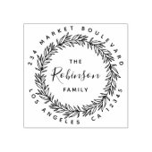 素朴リースファミリ名スクリプト差出人住所 ラバースタンプ (インプリント)