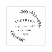 素朴リースファミリ名差出人住所 セルフインキングスタンプ (デザイン)